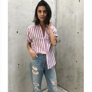 Xìrena Striped Short Sleeve Button Down